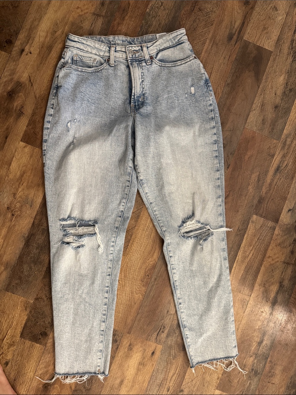 Old Navy Light Blue Distressed Boyfriend Jeans